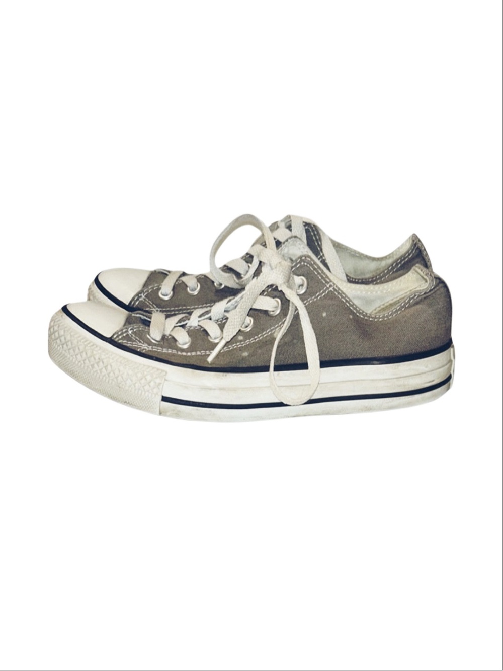 CONVERSE ALL STAR Women's Grey and White Low Top Sneakers Size 9